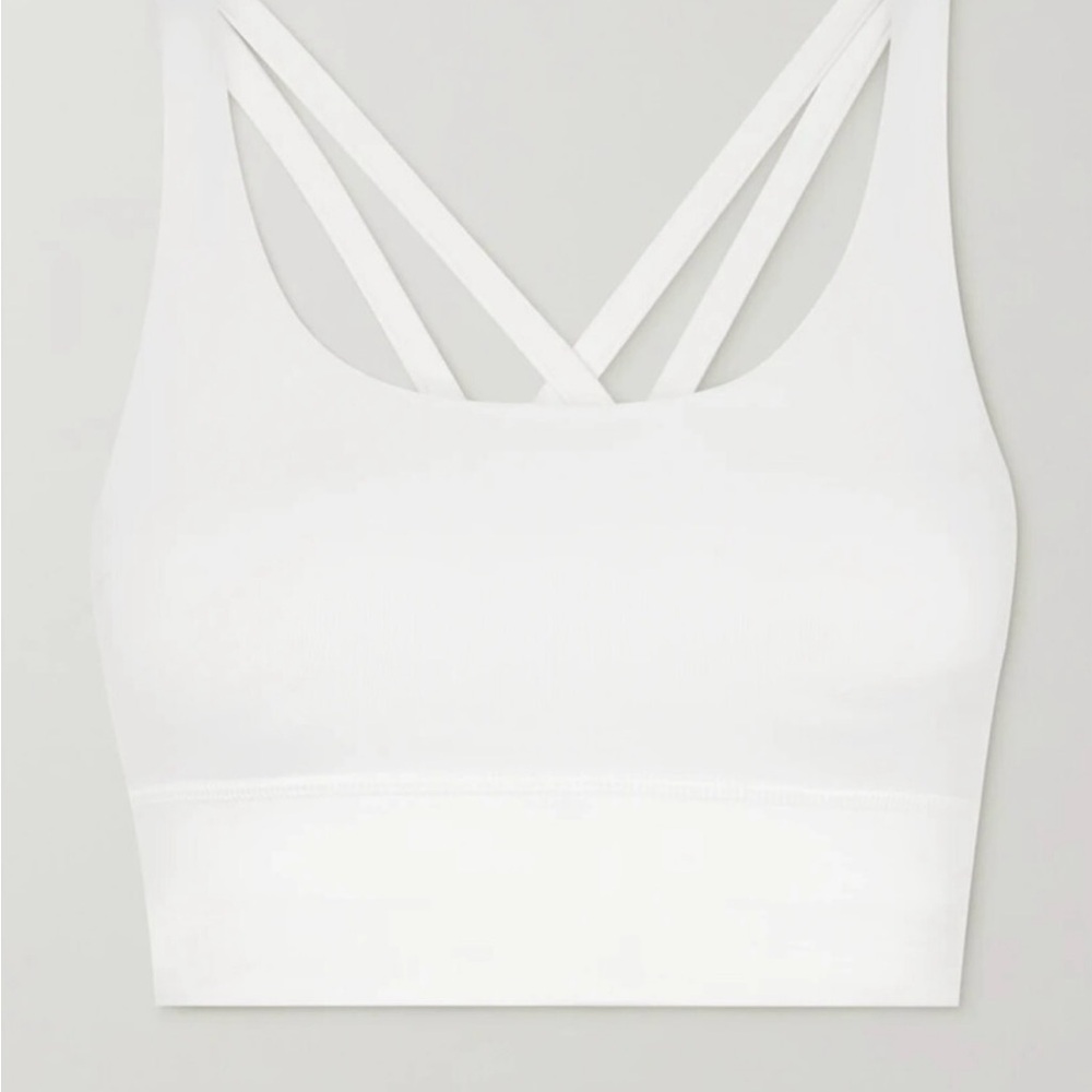 Aritzia Elegant White Cross-Back Crop Top